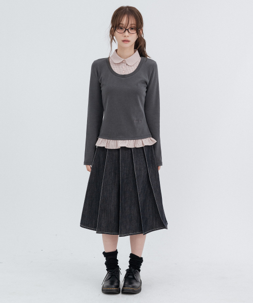 Layered Long-Sleeve Shirts_Charcoal