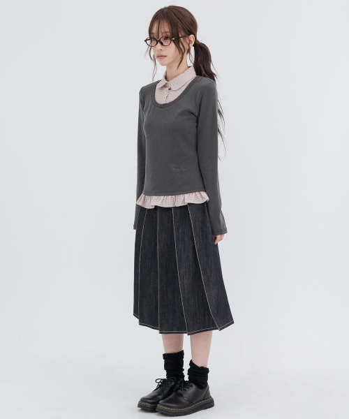 Layered Long-Sleeve Shirts_Charcoal