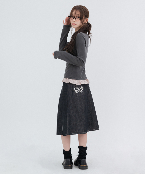 Layered Long-Sleeve Shirts_Charcoal