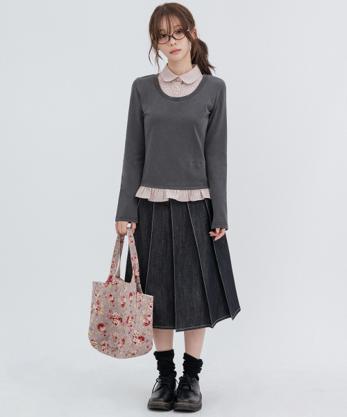 Layered Long-Sleeve Shirts_Charcoal