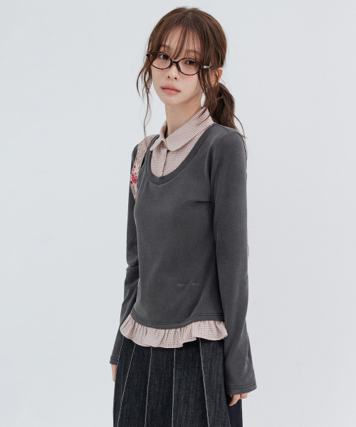 Layered Long-Sleeve Shirts_Charcoal