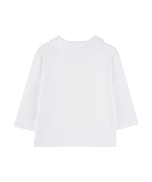 Round Collar 3/4 Sleeve, White