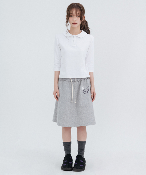 Round Collar 3/4 Sleeve, White