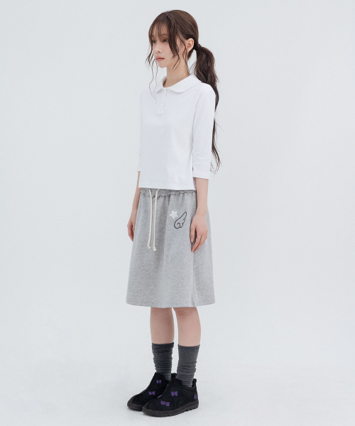 Round Collar 3/4 Sleeve, White