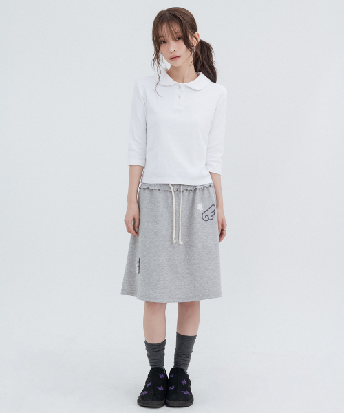 Round Collar 3/4 Sleeve, White