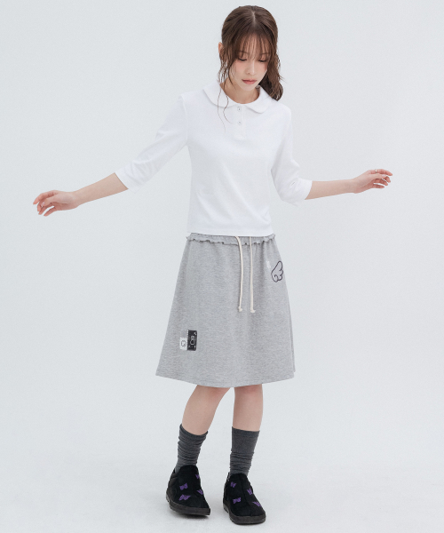 Round Collar 3/4 Sleeve, White