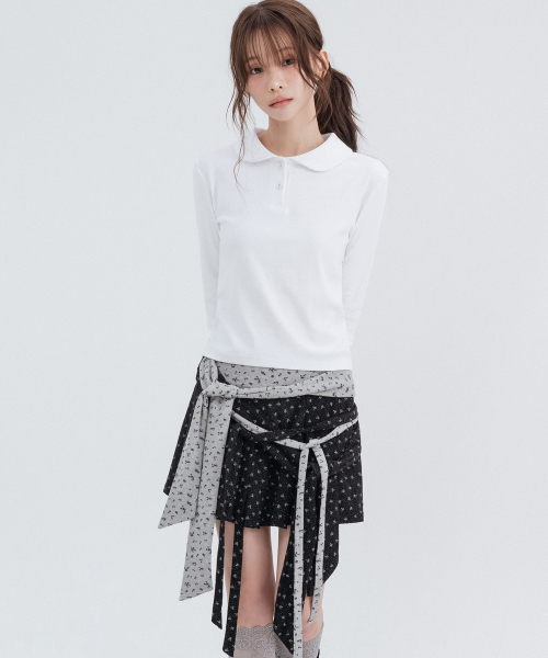 Round Collar 3/4 Sleeve, White