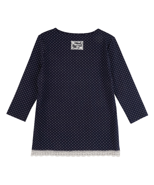 Polka Dot Lace 3/4 Sleeve_Navy