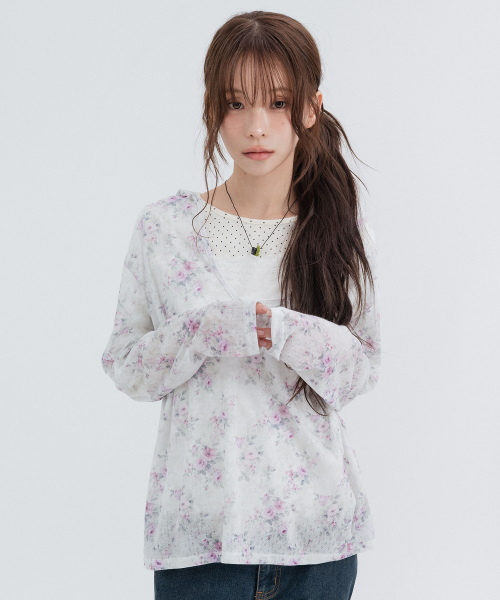 Flower Hood Long Sleeve_Mint