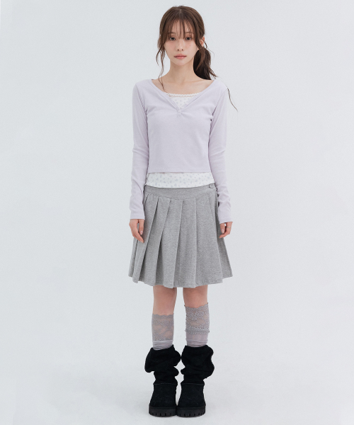 Layered Flower Long Sleeve_Lavender