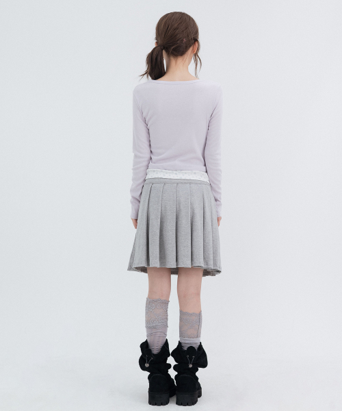 Layered Flower Long Sleeve_Lavender