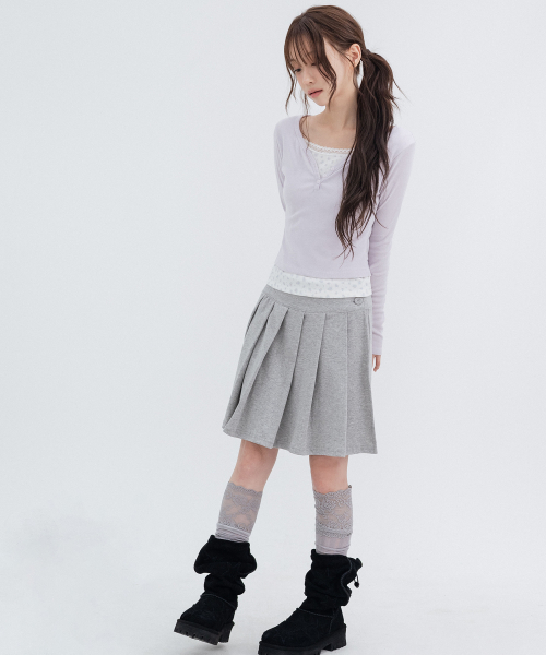 Layered Flower Long Sleeve_Lavender