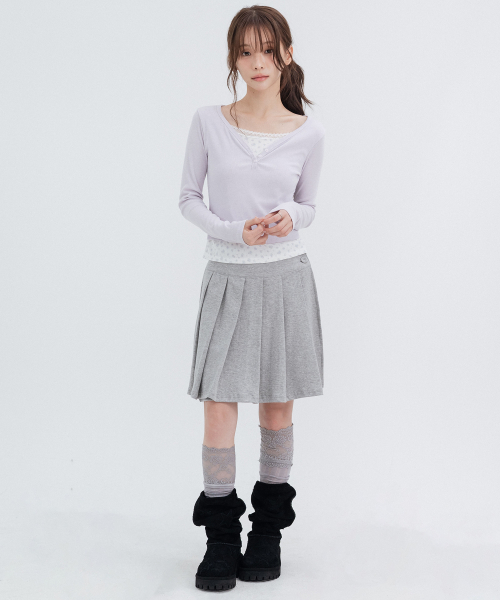 Layered Flower Long Sleeve_Lavender
