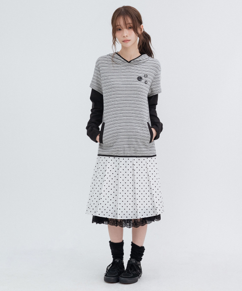 Hooded Layered Long Sleeve_Gray
