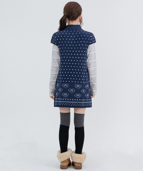 Lovely Vintage Knit Dress_Navy