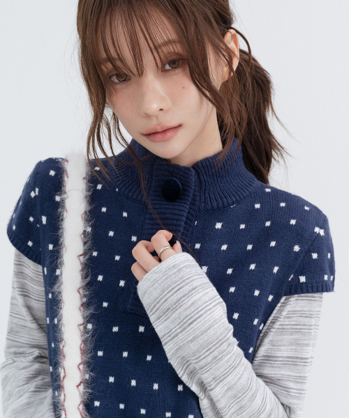 Lovely Vintage Knit Dress_Navy