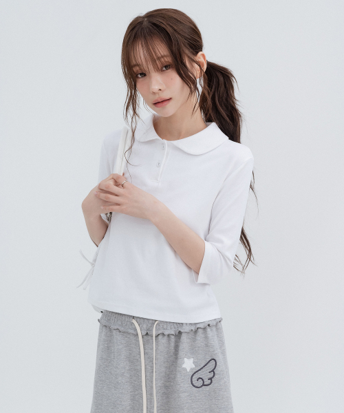 HSD Applique Sweat Skirts_Melange Gray