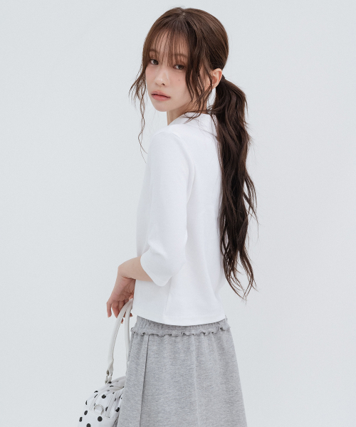 HSD Applique Sweat Skirts_Melange Gray