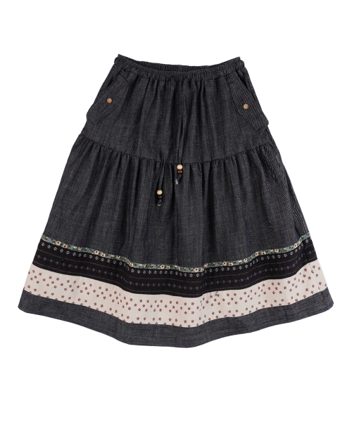 Vintage Pocket Midi Skirt_Navy