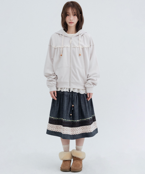 Vintage Pocket Midi Skirt_Navy