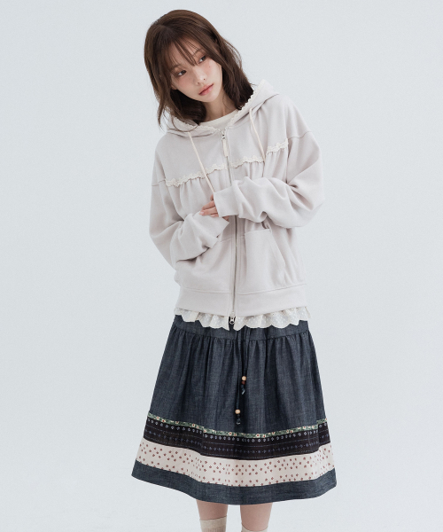 Vintage Pocket Midi Skirt_Navy
