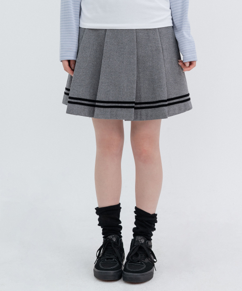 Velvet Midi Pleats_Gray