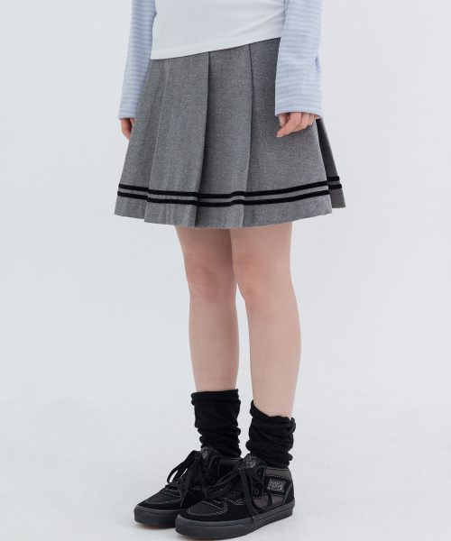 Velvet Midi Pleats_Gray