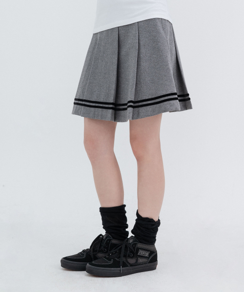 Velvet Midi Pleats_Gray