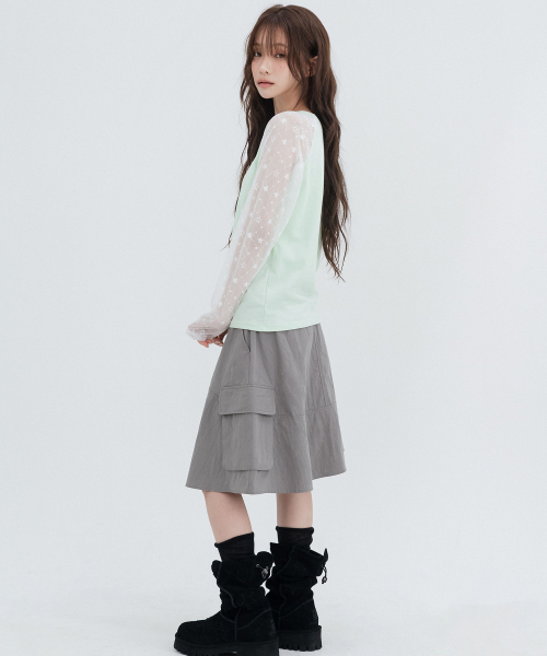 Cargo Midi Skirt_Gray