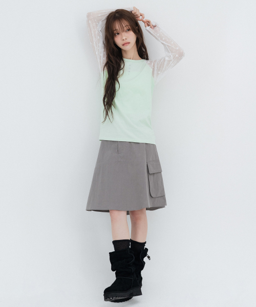 Cargo Midi Skirt_Gray