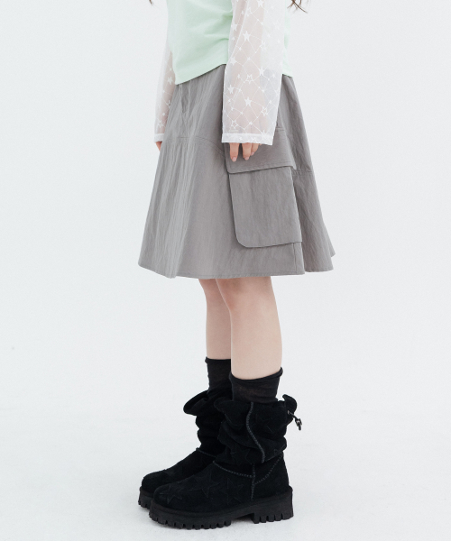 Cargo Midi Skirt_Gray