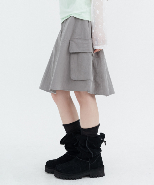 Cargo Midi Skirt_Gray