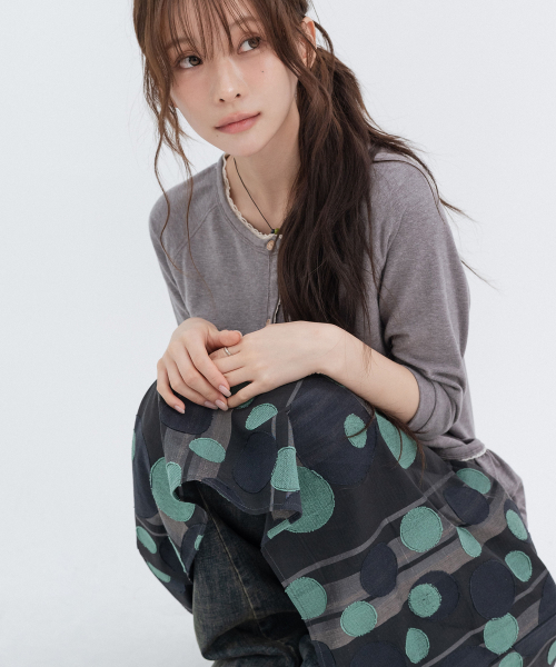 Vintage Dot Midi Skirt_Mint
