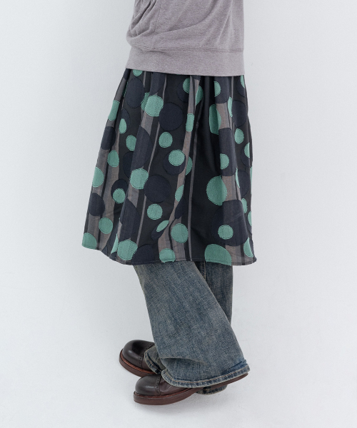 Vintage Dot Midi Skirt_Mint