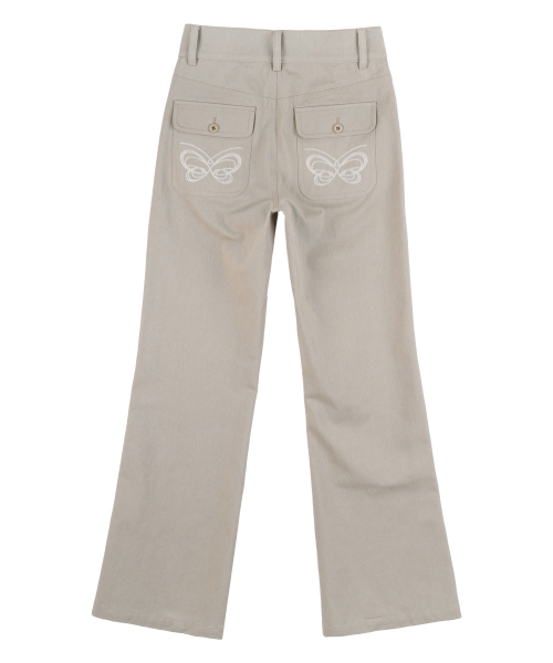 Two-Button Pocket Bootcut Pants_Beige
