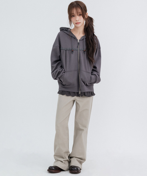 Two-Button Pocket Bootcut Pants_Beige