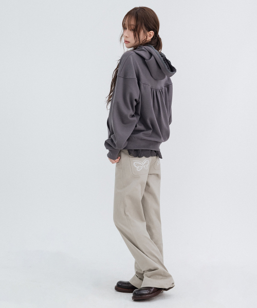 Two-Button Pocket Bootcut Pants_Beige