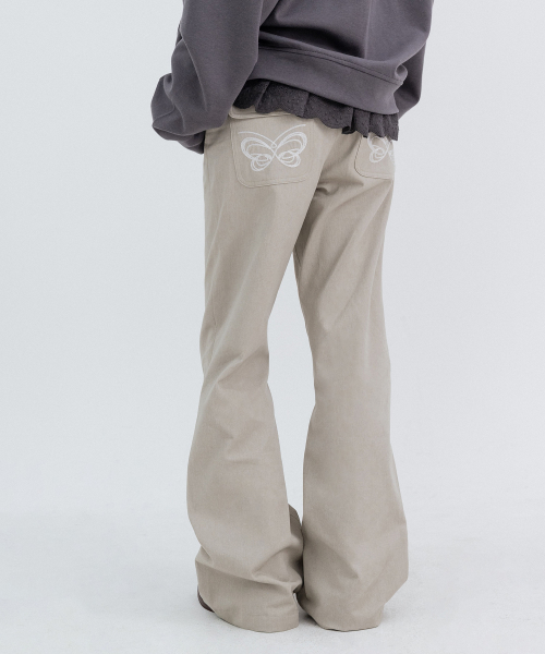 Two-Button Pocket Bootcut Pants_Beige