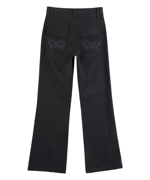 Two-Button Pocket Bootcut Pants_Charcoal