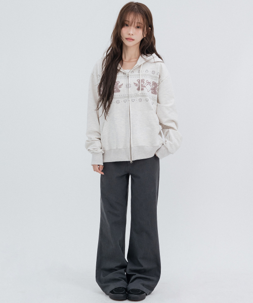 Two-Button Pocket Bootcut Pants_Charcoal