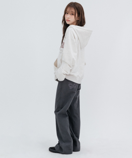 Two-Button Pocket Bootcut Pants_Charcoal