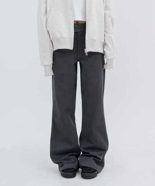 Two-Button Pocket Bootcut Pants_Charcoal