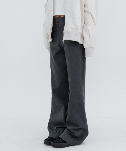 Two-Button Pocket Bootcut Pants_Charcoal