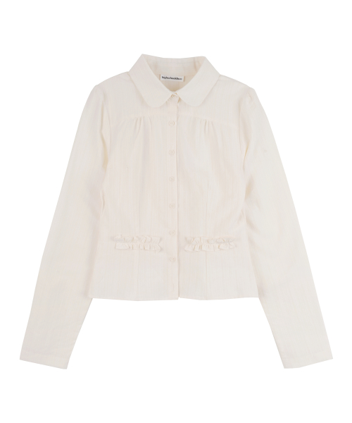 Puff Lace Round Collar Shirts_Ivory