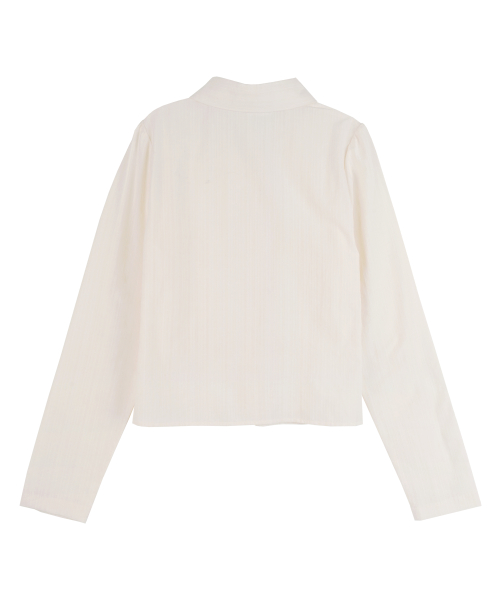 Puff Lace Round Collar Shirts_Ivory