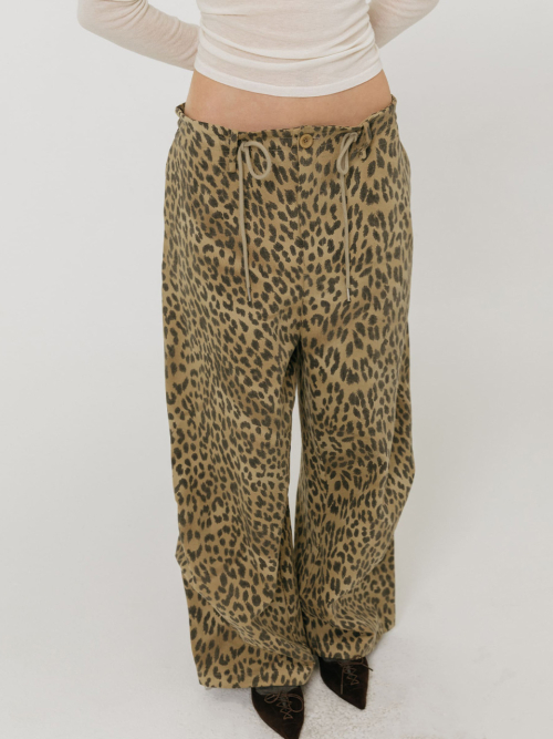 VINTAGE WIDE PANTS / LEOPARD BEIGE