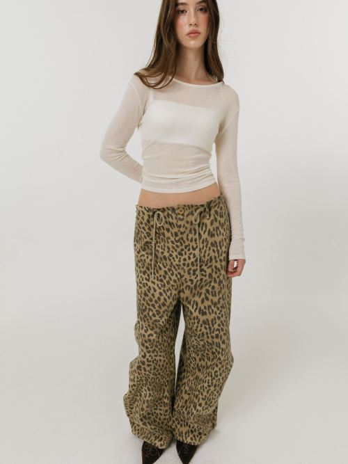 VINTAGE WIDE PANTS / LEOPARD BEIGE