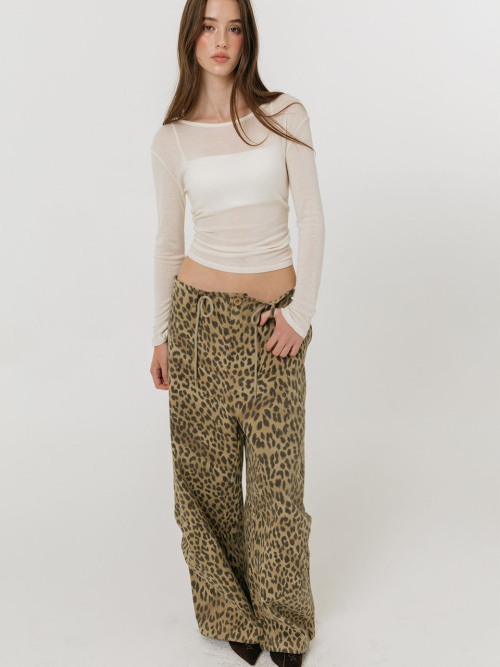 VINTAGE WIDE PANTS / LEOPARD BEIGE