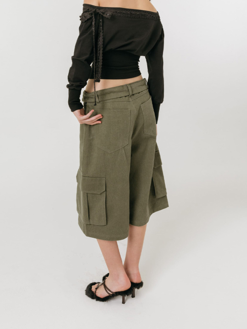 BERMUDA CARGO PANTS / KHAKI