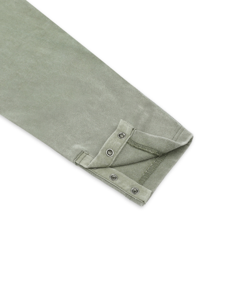 XTT170 래글런 헨리넥 워싱 크롭 후디 (KHAKI)